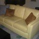 Home Interior, Complete your Warm- Look Living Room through Yellow Leather Sofa: Pale Yellow Leather Sofa