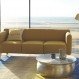 Home Interior, Complete your Warm- Look Living Room through Yellow Leather Sofa: Simple Yellow Leather Sofa