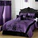 Bedroom Interior, Complete Bed Sets to Create Homy Decoration: Purple Complete Bed Sets