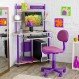 Bedroom Interior, Girls Desks for Your Daughter: Purple Girls Desks