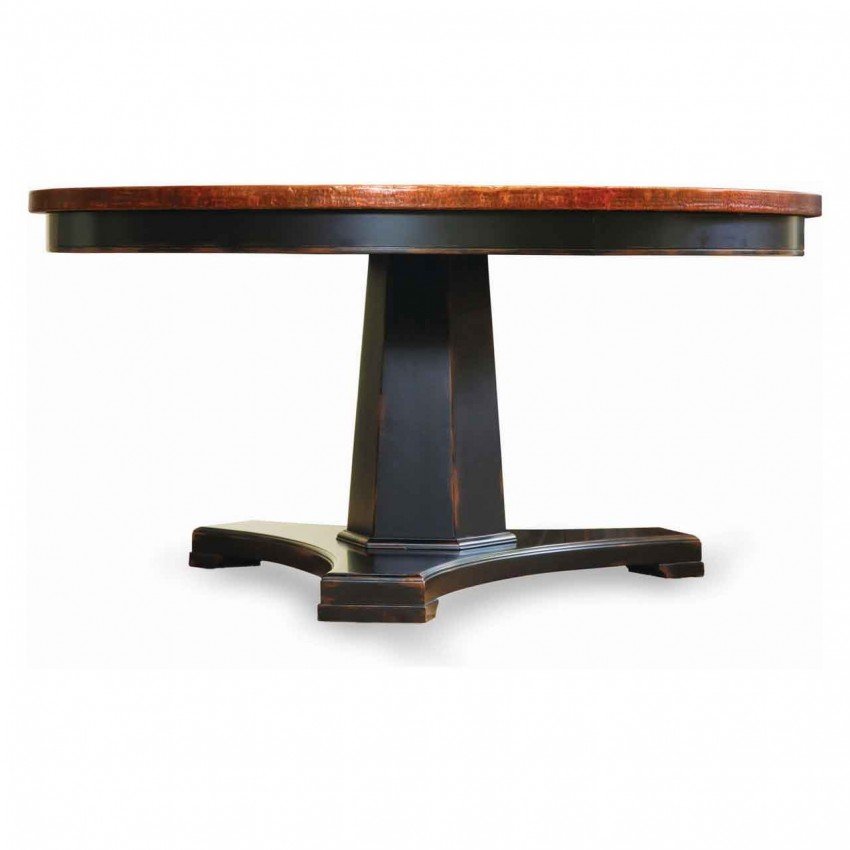 Dining Room Interior, Copper dinning table – One of Unique Hammered Table: Large Round Stylish Copper Dining Table